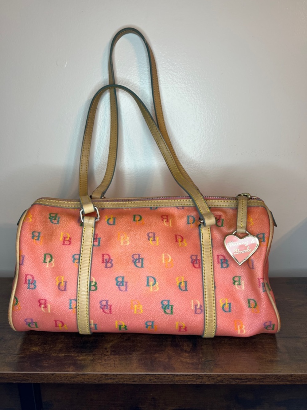 Y2K dooney & bourke rainbow monogram barrel bag